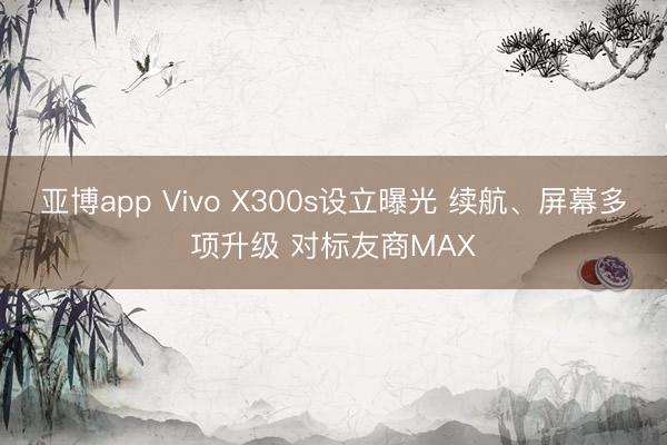 亚博app Vivo X300s设立曝光 续航、屏幕多项升级 对标友商MAX