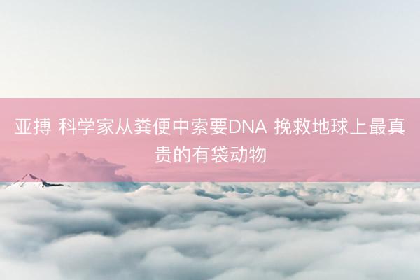 亚搏 科学家从粪便中索要DNA 挽救地球上最真贵的有袋动物