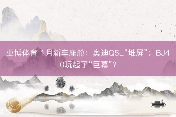 亚博体育 1月新车座舱：奥迪Q5L“堆屏”；BJ40玩起了“巨幕”?