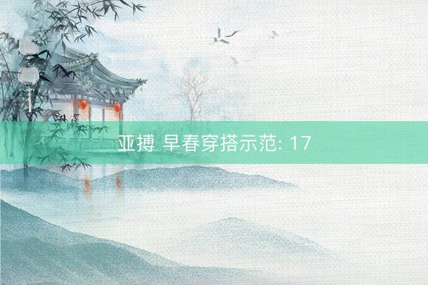 亚搏 早春穿搭示范: 17