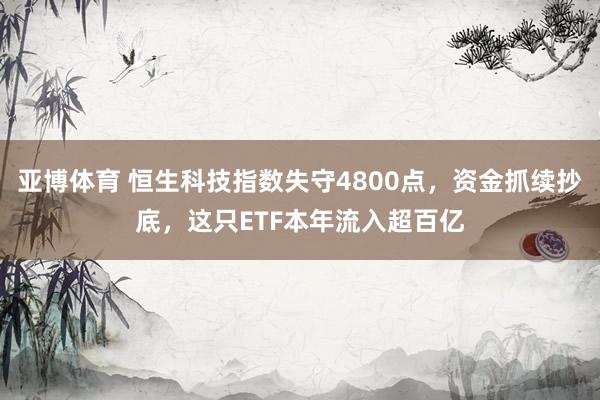 亚博体育 恒生科技指数失守4800点，资金抓续抄底，这只ETF本年流入超百亿