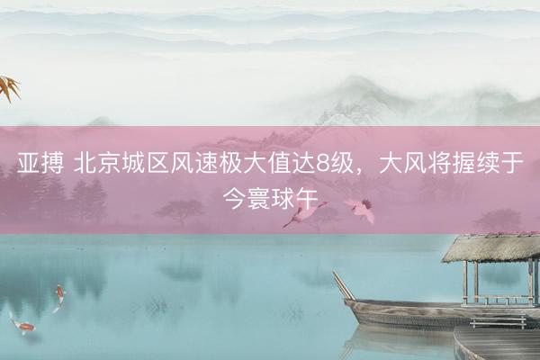 亚搏 北京城区风速极大值达8级，大风将握续于今寰球午